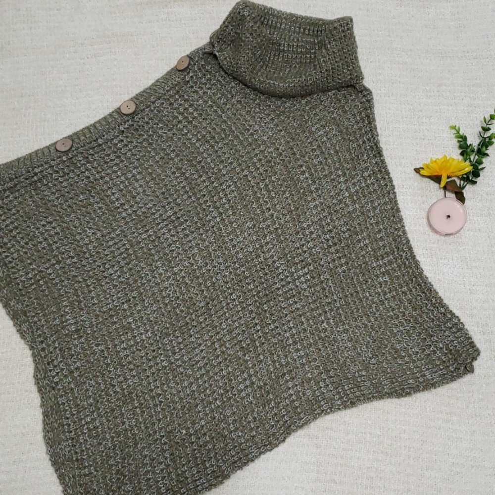 Cozy olive green poncho